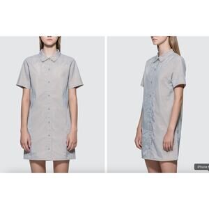 Stussy Nina Layer Button Down Dress NWT Khaki Size Small